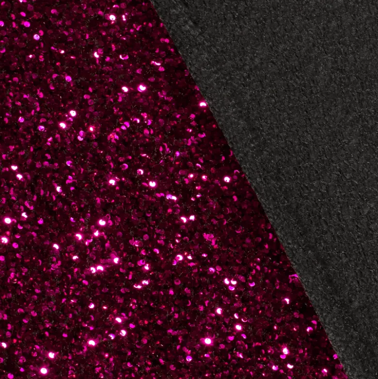 Tissu Sequin vieux Fuchsia sur velours noir
