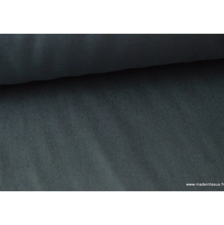 Tissu sergé coton lourd ANTHRACITE 300gr/m²