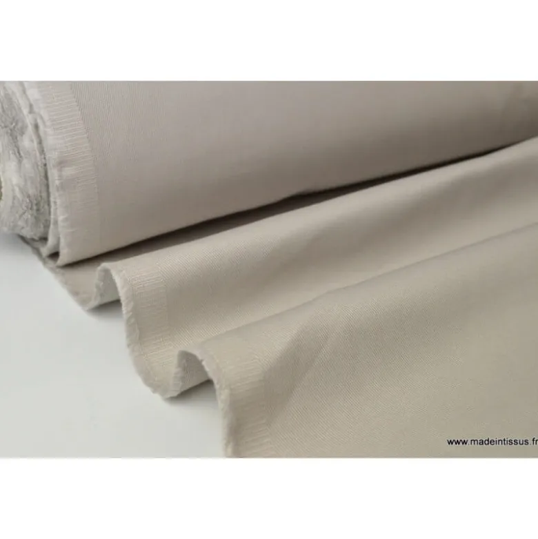 Tissu sergé coton lourd beige 300gr/m²
