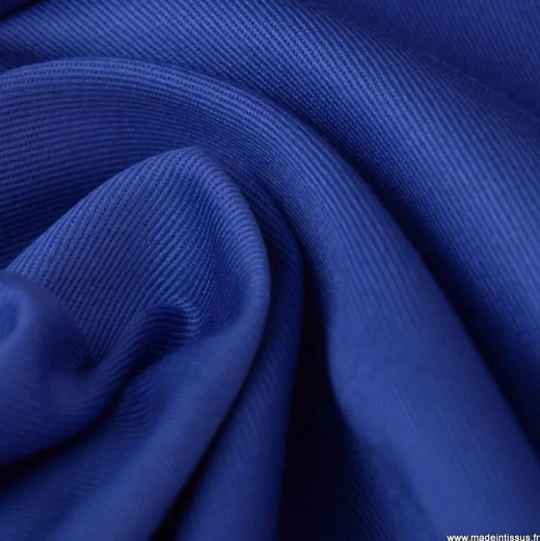 Tissu sergé coton lourd bleu roi 300gr/m²