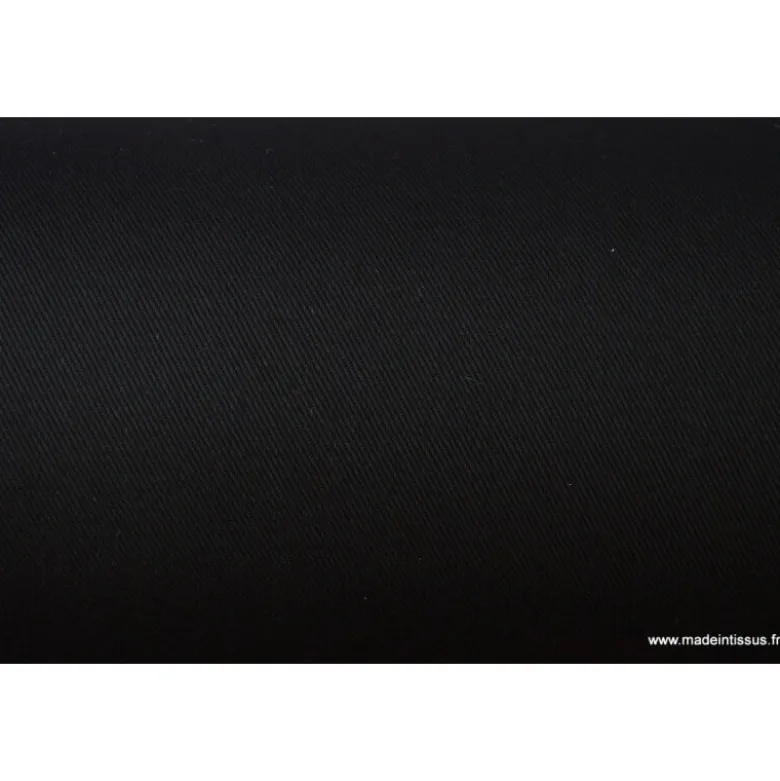 Tissu sergé coton lourd NOIR 300gr/m²