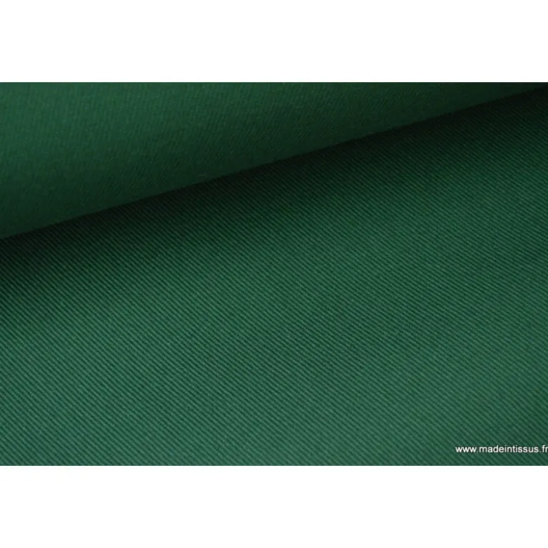 Tissu sergé coton lourd vert 300gr/m²
