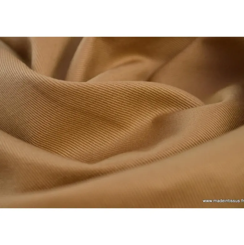 Tissu sergé coton mi-lourd beige260gr/m²