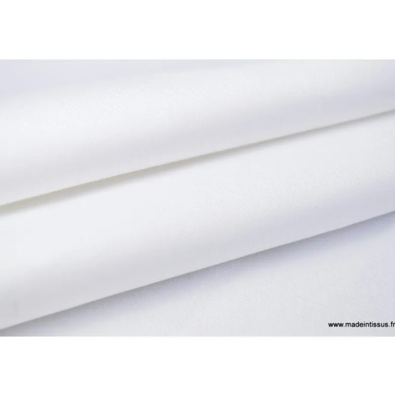 Tissu sergé coton mi-lourd blanc 260gr/m²