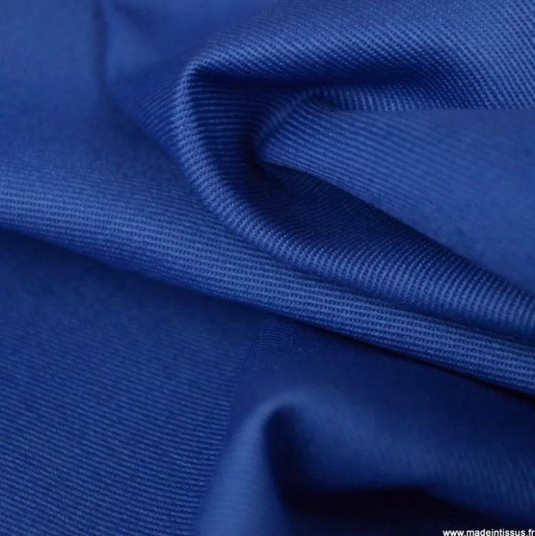 Tissu sergé coton mi-lourd bleu Indigo 260gr/m²