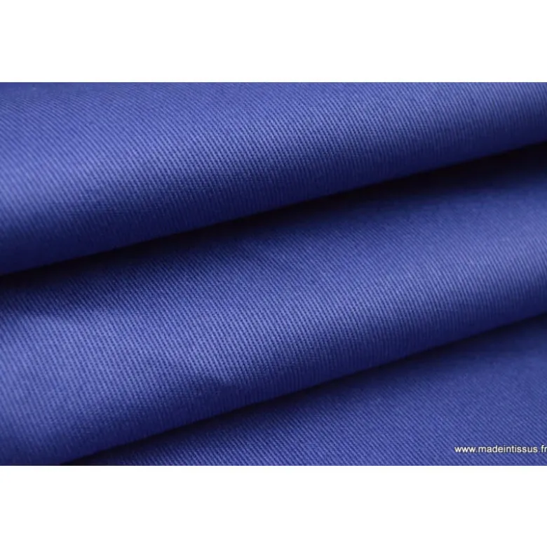 Tissu sergé coton mi-lourd bleu denim 260gr/m²