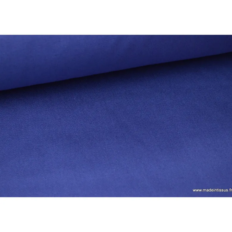 Tissu sergé coton mi-lourd bleu denim 260gr/m²
