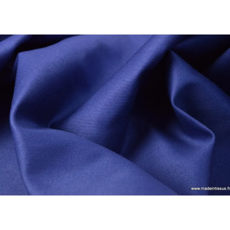 Tissu sergé coton mi-lourd bleu denim 260gr/m²