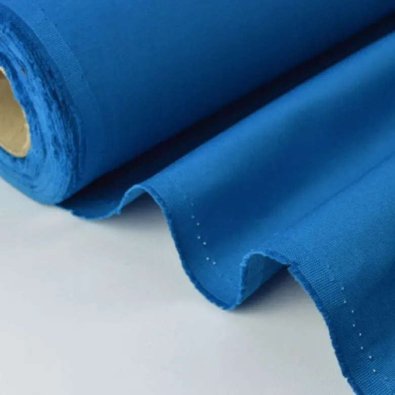 Tissu sergé coton mi-lourd bleu pétrole 260gr/m²