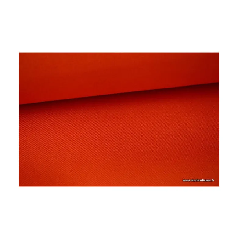 Tissu sergé coton mi-lourd Orange 260gr/m²