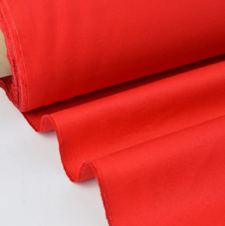 Tissu sergé coton mi-lourd rouge260gr/m²