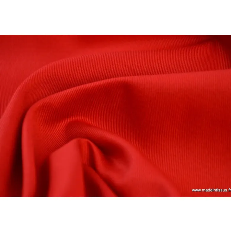 Tissu sergé coton mi-lourd rouge260gr/m²