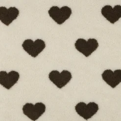 Tissu Sherpa lourde motif coeurs chocolat - OEKO TEX