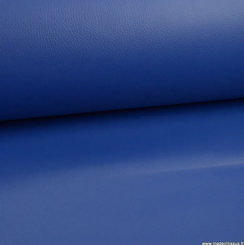Tissu Simili cuir ameublement rigide Bleu Royal
