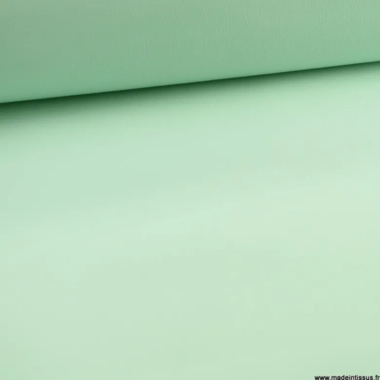 Tissu Simili cuir ameublement rigide Menthe