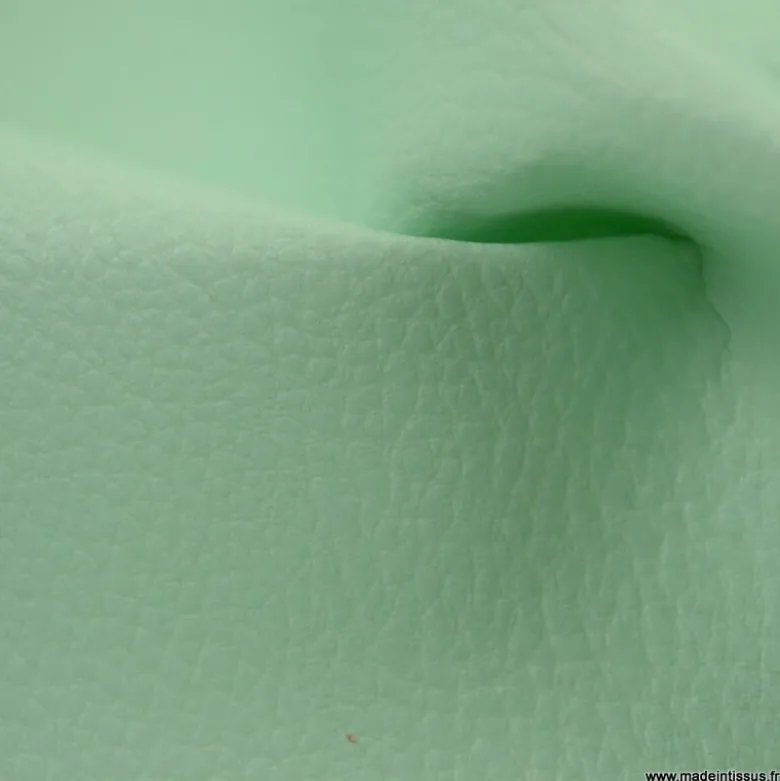 Tissu Simili cuir ameublement rigide Menthe