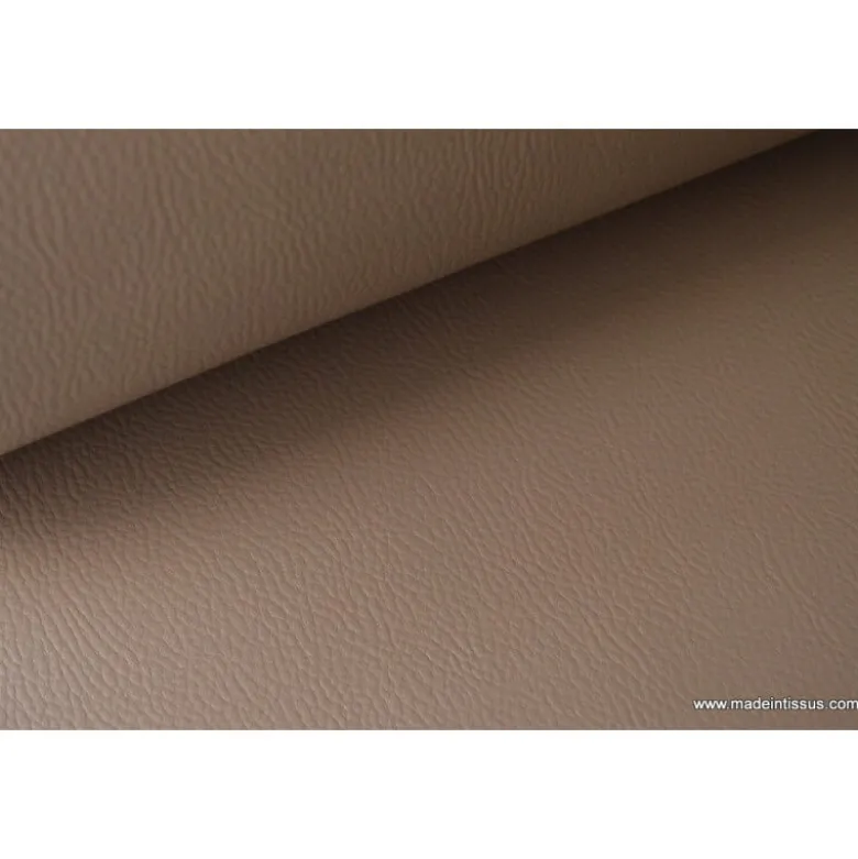 Tissu Simili cuir ameublement rigide TAUPE