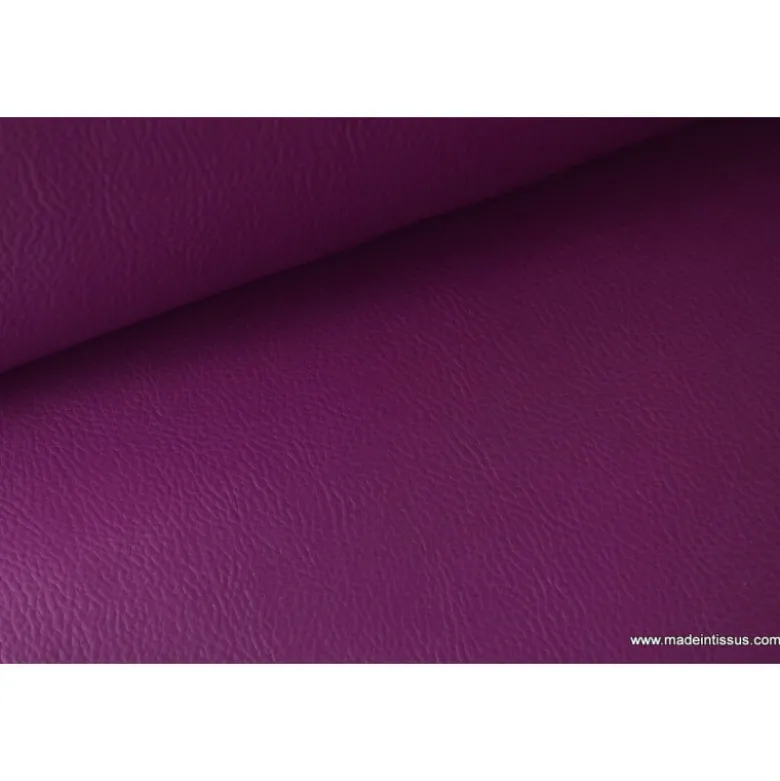 Tissu Simili cuir ameublement rigide violet