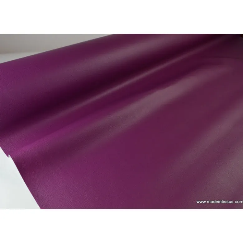 Tissu Simili cuir ameublement rigide violet