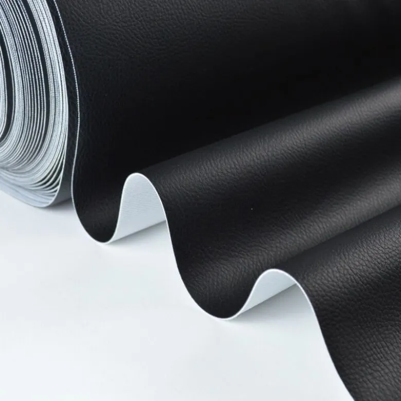 Tissu Simili cuir ameublement rigide noir