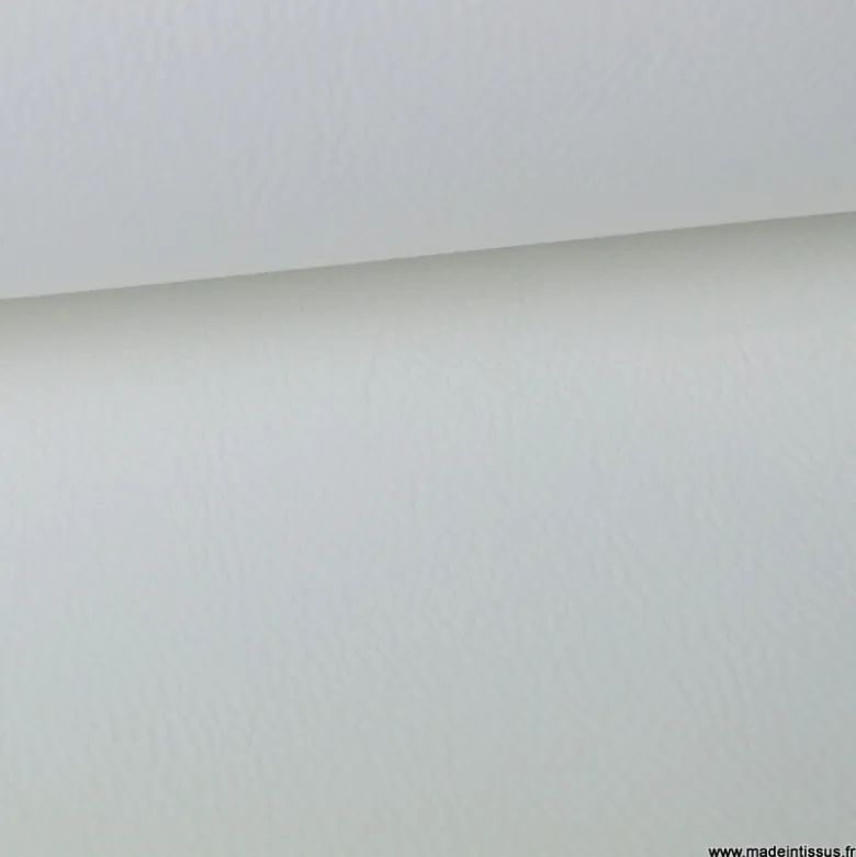 Tissu Simili cuir ameublement rigide Blanc