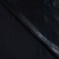 Tissu simili cuir extensible aspect peu de serpent noir