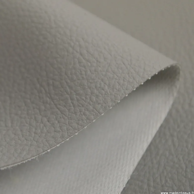 Tissu simili cuir, non feu, pour sellerie automobile gris