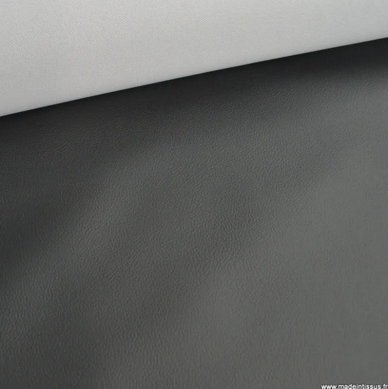 Tissu simili cuir, non feu, pour sellerie automobile anthracite