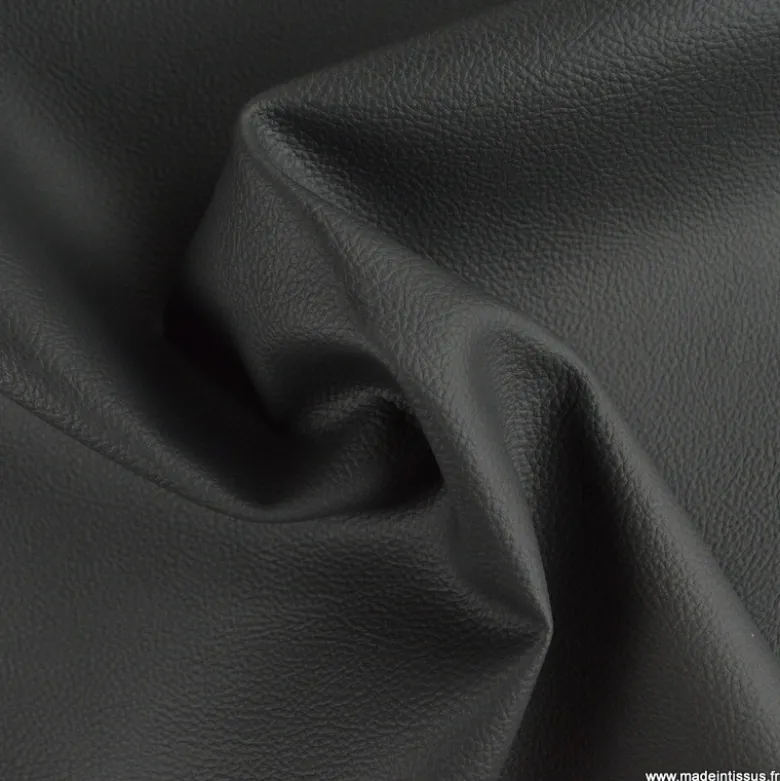 Tissu simili cuir, non feu, pour sellerie automobile anthracite