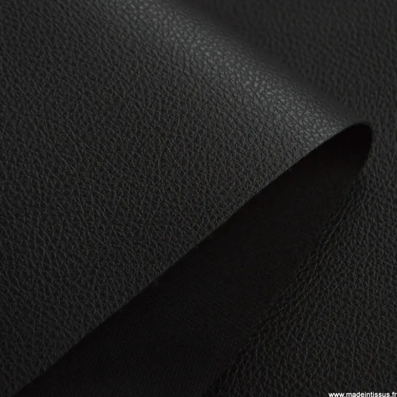 Tissu simili cuir non feu, sellerie automobile noir