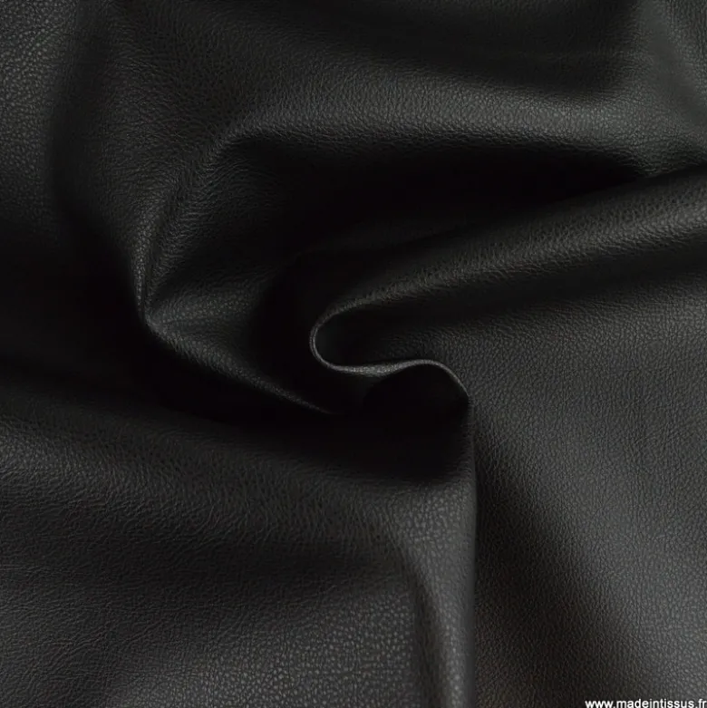 Tissu simili cuir non feu, sellerie automobile noir