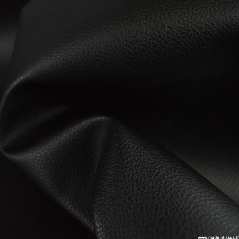 Tissu simili cuir non feu, sellerie automobile noir