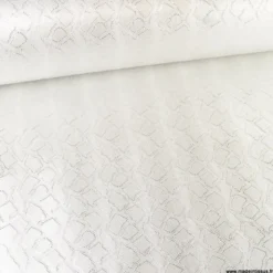 Tissu Simili cuir peau de serpent Argent