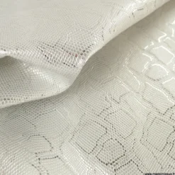 Tissu Simili cuir peau de serpent Argent