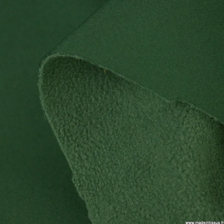 Tissu Softshell vert bouteille