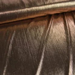 Tissu stretch lamé à rayures doré envers noir