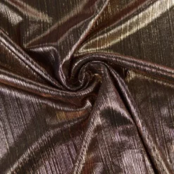 Tissu stretch lamé à rayures doré envers noir