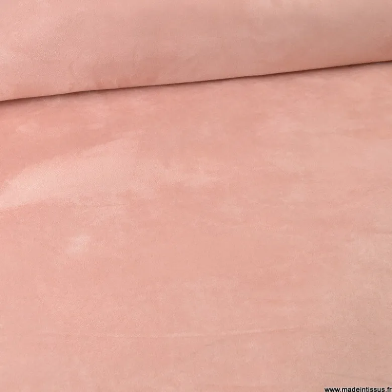 Tissu suédine ameublement habillement Rose