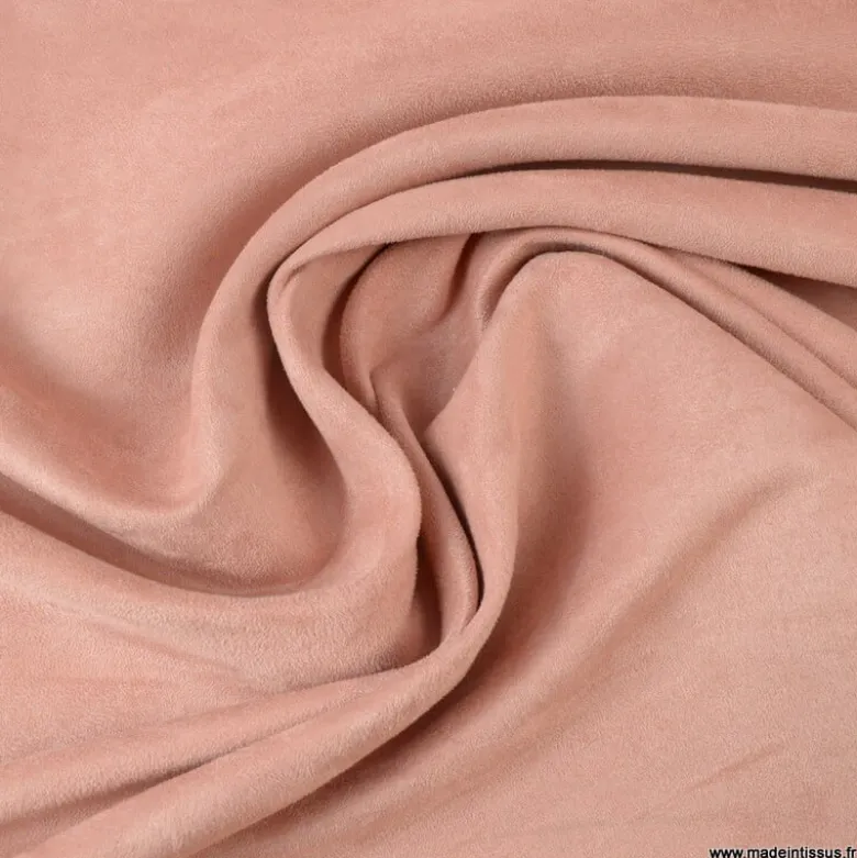 Tissu suédine ameublement habillement Rose