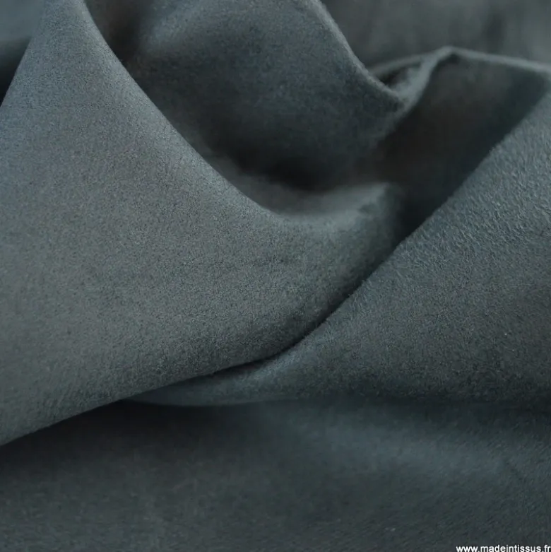Tissu suédine anthracite pour siège automobile et ameublement