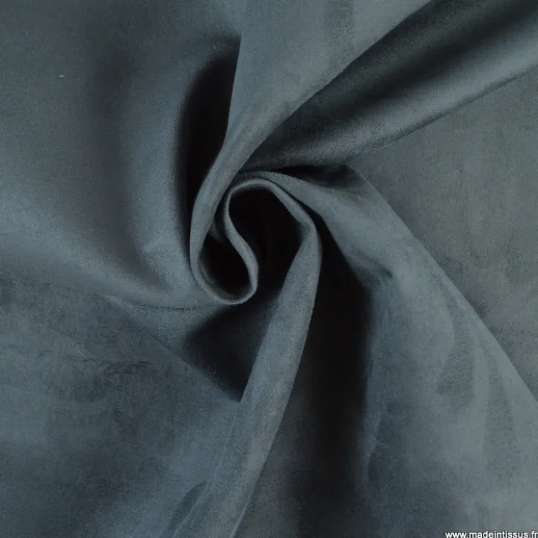 Tissu suédine anthracite pour siège automobile et ameublement