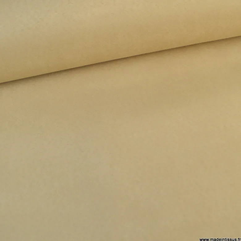 Tissu suédine beige foncé pour siège automobile et ameublement