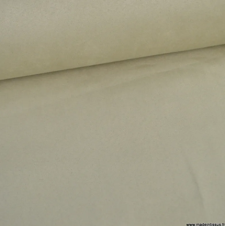 Tissu suédine écru foncé pour siège automobile et ameublement