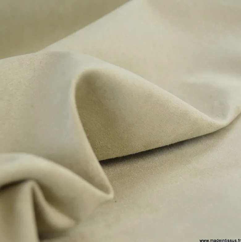 Tissu suédine écru foncé pour siège automobile et ameublement