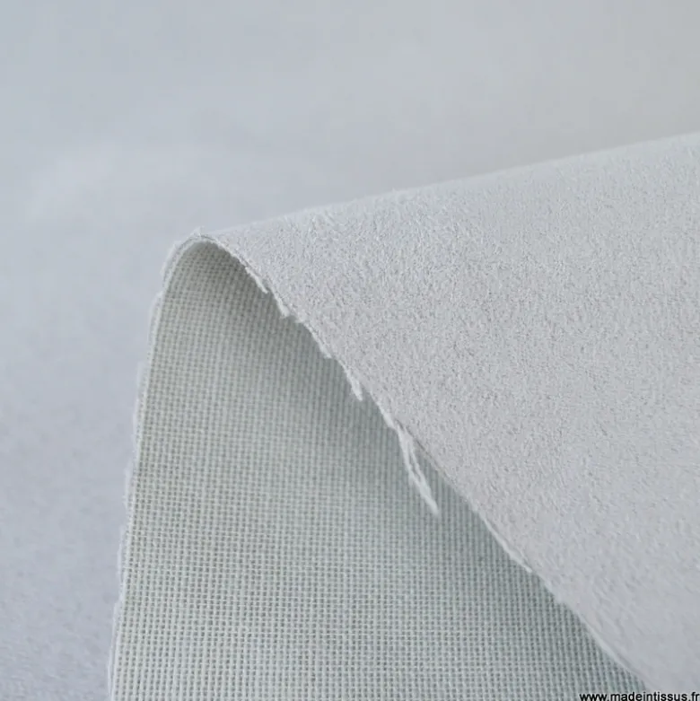 Tissu suédine gris clair pour siège automobile et ameublement