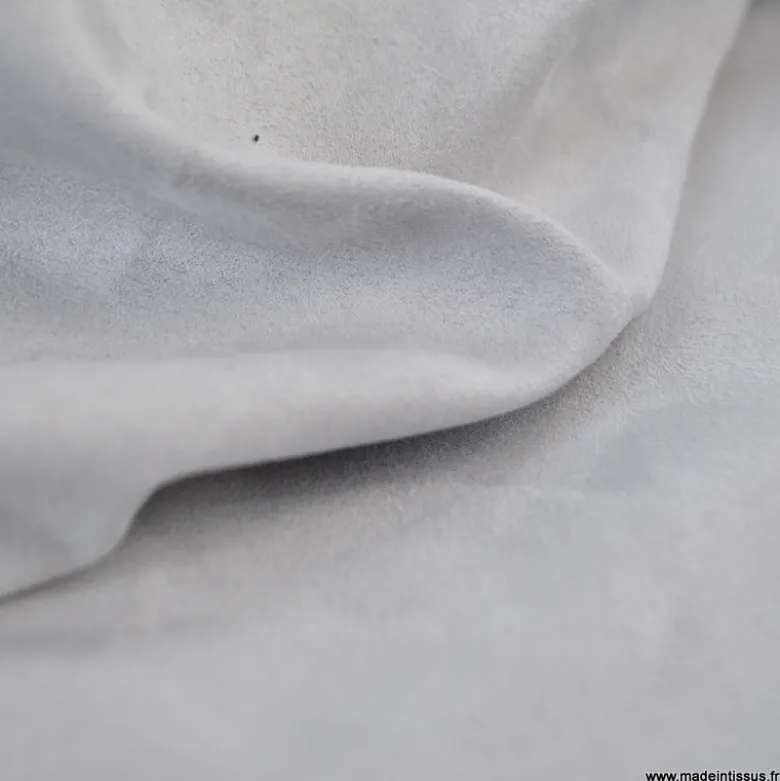 Tissu suédine gris clair pour siège automobile et ameublement