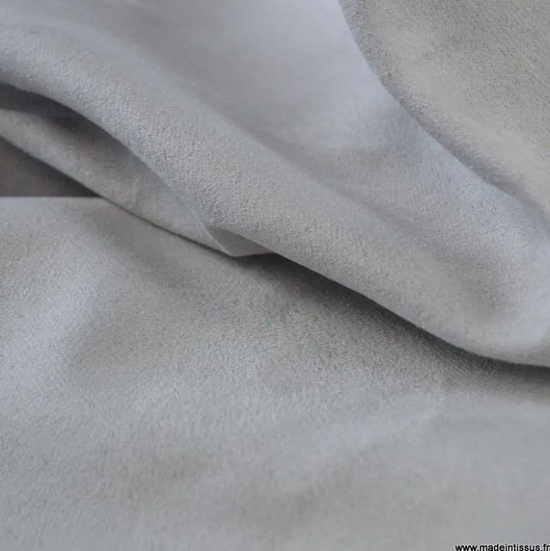 Tissu suédine gris clair pour siège automobile et ameublement