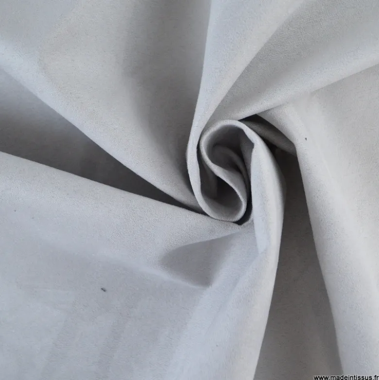 Tissu suédine gris clair pour siège automobile et ameublement