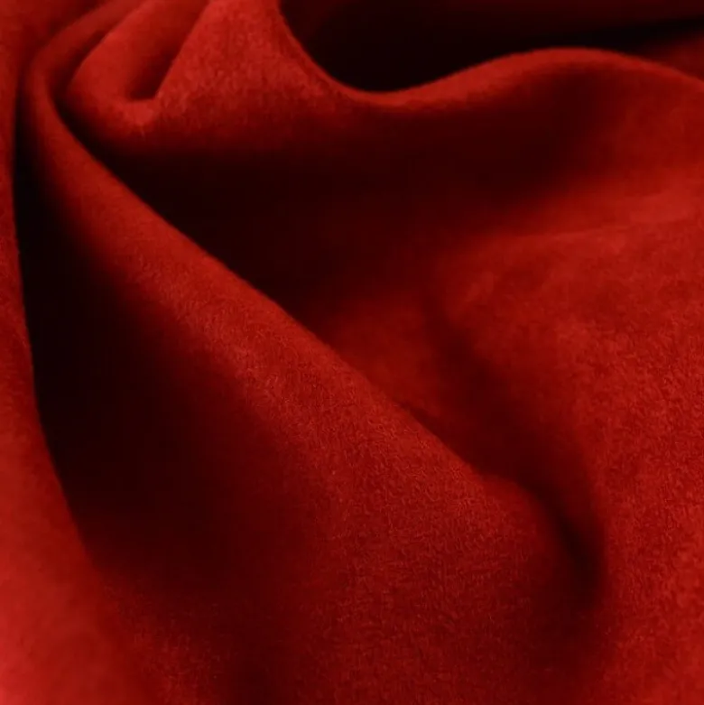 Tissu suedine ameublement habillement rouge