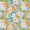 Tissu Suzie en coton motif fleurs fond ciel - OEKO TEX